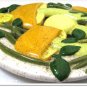 Retro Mod Mushroom Trivet Arnels Vintage Ceramic Kitchen Display Decor Dimensional Yellow Green