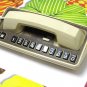 Funky Vintage Telephone GTE Touch Tone Wood Grain Big Button Tan Beige Desk Table Phone