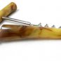 Vintage Corkscrew Bottle Opener Bakelite Handles Retro Barware Cream Brown Butterscotch