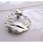 Sterling Silver Brooch Earrings Vintage Celart Rose Bud Wreath Retro Mod Jewelry Set