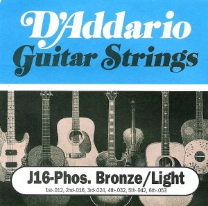 D'Addario Guitar Strings Bronze Light Acoustic J16 Phos Bronze Light 24 32 42 53