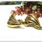 Avon Vintage Earrings Gold Clip 1981 Retro Mod NIB Golden Waves Collectible Jewelry