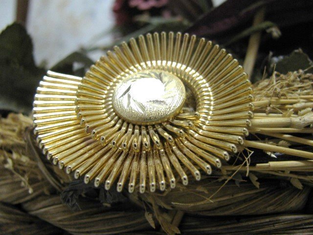 Vintage Scarf Clip Slider Western Germany Gold Ornate Modern Deco