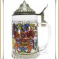 German Beer Stein BMF Stained Glass Horse Pewter Lid Vintage Collectible Mug