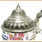 German Beer Stein BMF Stained Glass Horse Pewter Lid Vintage Collectible Mug