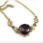 Kramer Amethyst Rhinestone Necklace Bracelet Brooch Vintage Designer Jewelry Set Purple Gold