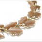 Lisner Thermoset Necklace Copper Brown Leaf Gold Designer Retro Vintage Jewelry