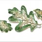 Green Leaf Brooch Earrings Sarah Coventry Vintage Designer 60's Jewelry Set Gold
