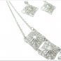 Silver Retro Mod Necklace Earrings Vintage Sarah Coventry Tribal Jewelry