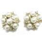 Lisner Designer Gold Brooch Pin Earrings Pearls Rhinestone Leaf Vintage Jewelry Set Retro Modern