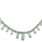 Kramer Vintage Rhinestone Necklace Silver Emerald Designer Fancy Formal Bridal Prom Evening Jewelry