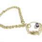 Sarah Coventry Brooch Bracelet Earrings Amethyst Leaf Gold Designer Vintage Jewelry 70s Fashion