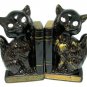 Siamese Cat Bookends Vintage Redware Pottery Brown Gold Japan Collectible Art Deco Home Decor