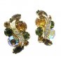 Kramer Cleopatra Necklace Earrings Rootbeer Topaz Brown Gold Designer Vintage Jewelry Formal Evening