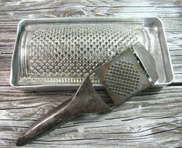 Vintage Brevettata Grater Slicer Shredder Cheese Vegetable Hand Held Kitchen Tool Set Retro Display