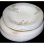 Federal Glass Milkglass Bowls Plates Snack Bread Dessert White Golden Glory Bamboo Vintage Glassware