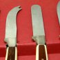 Vintage Sheffield Serving Set Butter Knife Spreader Paring Serrated Stainless Cream Brown Kitchen