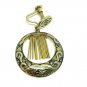 Damasquinado De Toledo Vintage Earrings Clip On Gold Plate Black Flower Art Deco Arabic Fiddle