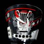 1950's Shot Glasses Hazel Atlas Lyre Quill Red Black Retro Design 3 Ounce Set Barware Collectible