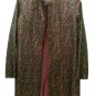 Misses Kimono Jacket Coat Vintage 6 Paisley Black Burgundy Gold Metallic Thread Asian Long Ethnic