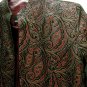 Misses Kimono Jacket Coat Vintage 6 Paisley Black Burgundy Gold Metallic Thread Asian Long Ethnic