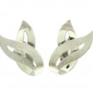 Vintage Flame Earrings Silver Retro Modern Sarah Coventry 1950's Clip On Designer Jewelry
