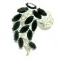 Large Black Navette Rhinestone Brooch Pin Coventry Rhinestone Jewelry Vintage Designer