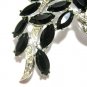 Large Black Navette Rhinestone Brooch Pin Coventry Rhinestone Jewelry Vintage Designer