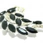 Large Black Navette Rhinestone Brooch Pin Coventry Rhinestone Jewelry Vintage Designer