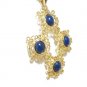 Ornate Gold Cross Earrings Ring Vintage Victorian Renaissance Blue 70s Coventry Pendant Mod Set