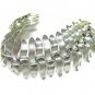 Lisner Wide Silver Link Bracelet Mod Designer Jewelry Abstract Leaf Retro Hipster 60's