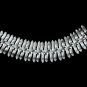 Lisner Wide Silver Link Bracelet Mod Designer Jewelry Abstract Leaf Retro Hipster 60's