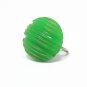 Green Bakelite Earrings Carved Thick Button Vintage Jewelry Screwback Retro Hippy Mod