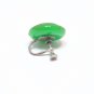 Green Bakelite Earrings Carved Thick Button Vintage Jewelry Screwback Retro Hippy Mod
