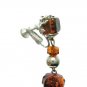 Art Deco Earrings Castlecliff Root Beer Tortoise Brown Silver 40's Designer Jewelry Screwback