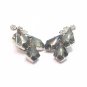 Smokey Gray Rhinestone Earrings Vintage Silver Large Bling Runway Formal Evening Prom Jewelry