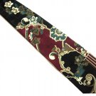 Albert Nipon Silk Necktie Mens Tie Black Flower Modern Classic Scroll X Long 65 Inch