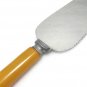 Bakelite Cake Server Dessert Knife Butterscotch Yellow Serrated Pie Fruit Vintage Serving Kitchen