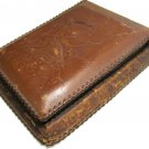 Vintage Peace Dove Leather Note Pad Holder Desk Office Accessory Hand Tooled Ethnic Man Bird Nature