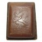 Vintage Peace Dove Leather Note Pad Holder Desk Office Accessory Hand Tooled Ethnic Man Bird Nature