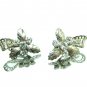 Palm Tree Rhinestone Earrings Vintage Silver Funky Jewelry Big Bling Prom Evening