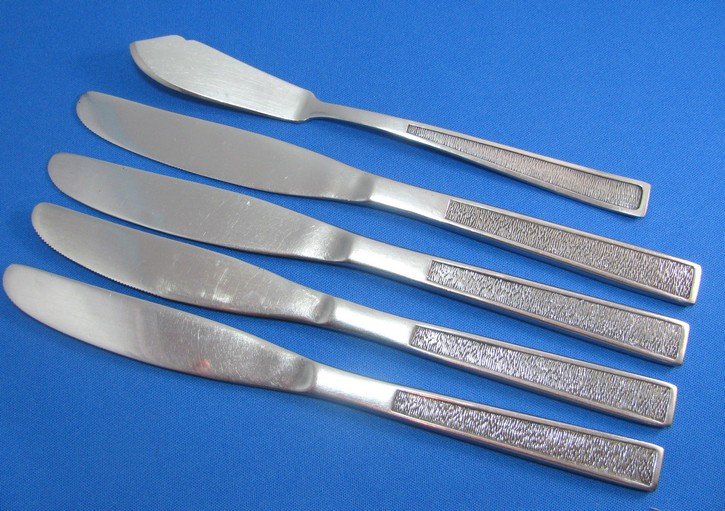 Vintage Japanese Flatware National Finale Knives Butter Knife Retro Mod Flatware Dinner Serving