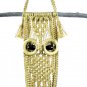 Macrame Owl Wall Hanging Vintage Funky Home Decor Patio Wood Beads jute Handcrafted