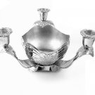 Godinger Silverplated Candle Holder 3 Tapers Bowl Centerpiece Table Decor Holiday Serving 1991