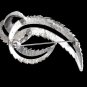 60's Silver Feather Brooch Lapel Hat Pin Sarah Coventry Textured Natural Large Vintage Jewelry