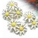Daisy Sunflower Brooch Earrings Kramer Vintage Pin Jewelry White Enamel Gold Retro Fashion 50s