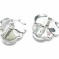 1950s Clip Earrings Silver Flower Black Diamond Rhinestone Rhodium Sarah Coventry Blossom