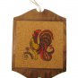 Rooster Wall Hanging Vintage Cork Wood Stenciled Country Retro Farm