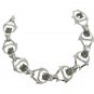 Black Ice Rhinestone Necklace Bracelet Silver Vintage 50s Coventry Retro Mod Designer Jewelry Set