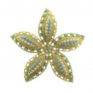 Vintage Starfish Brooch Pin Gold Turquoise Aqua Pearl 60s Lapel Pin Ocean Star Coventry Jewelry